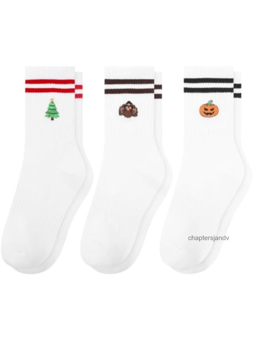 3 Pairs Funny Holiday Socks Cotton Blend Halloween Thanksgiving Christmas